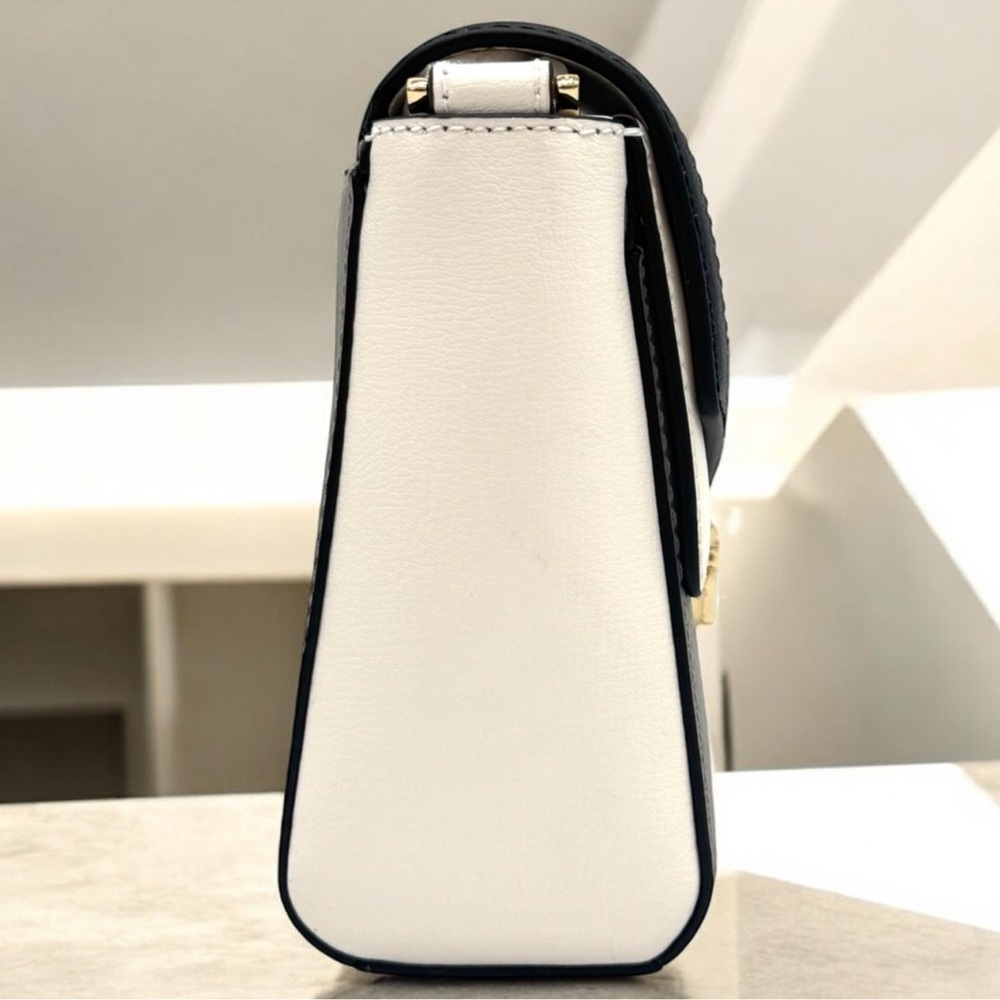 Michael Kors Kinsley Medium Shoulder Flap Crossbody Bag Optic White Multi - Picture 4 of 9
